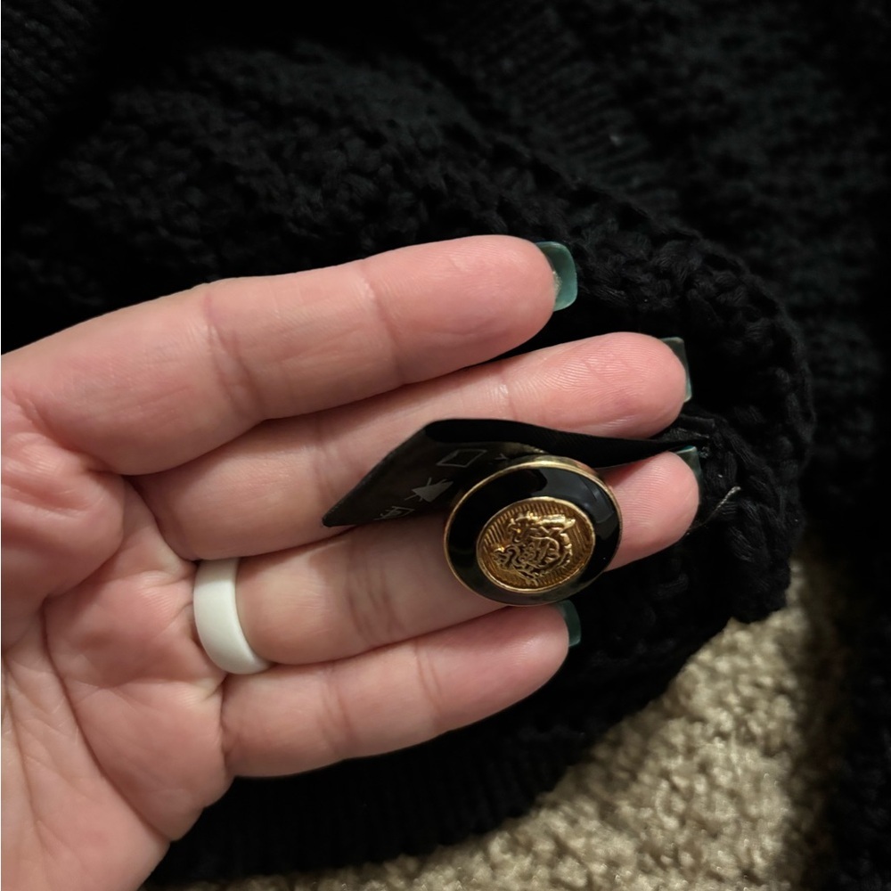 Dress Forum Black Knitted Sweater With Buttons Size Small - Picture 5 of 10